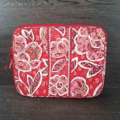 Vera Bradley Laptop Bag Sleeve Rosy Posies Retired Red 14"x11" - Image 1 of 4