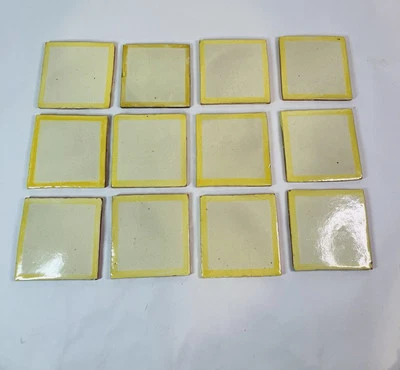 "12 azulejos de cerámica vintage 4x4"" cuadrados AMARILLO Mod" Foto 1 de 4