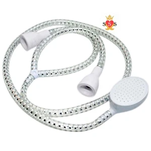 New Double Two Tap Fitting Mixer Shower Bath Head & Hose Spray Hair Wash 1.2m UK - Picture 1 of 1