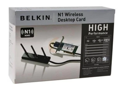 Belkin F5D8001 N1 Wireless WiFi Desktop Card PCI - Image 1 of 4