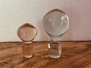 Vintage Glass Bottle Stoppers Clear and Rose - Picture 1 of 11