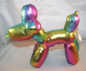 Multicolor Iridescent Balloon Dog Plush Stuffed Animal 9” - Pre-Owned - Picture 1 of 4