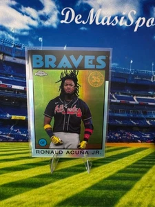 2021 Topps Chrome #86BC-3 Ronald Acuna Jr Refractor 1986 35th Anniversary - Picture 1 of 2