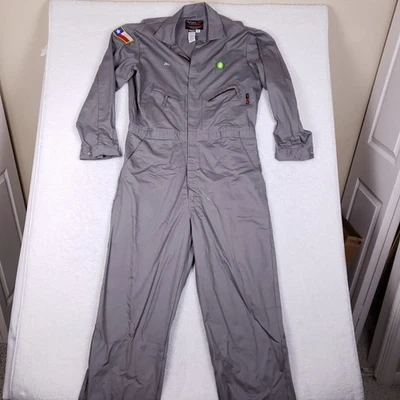 Walls FR Flame Resistant Coveralls 46 Tall Gray Banwear ITEX BP Logo Workwear - Image 1 of 4
