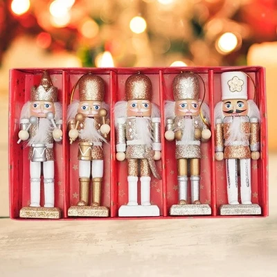 5x Nutcracker Christmas Decor Handmade for Shelves Countertops Decor Decorative - Image 1 of 4