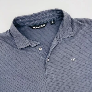 Travis Mathew Polo Shirt Men’s Small Gray Stripe Casual Golf - Picture 1 of 7