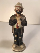 Flambro 4.5" Hobo Clown Accountant Porcelain Ornament Tax Law Emmett Kelly Jr