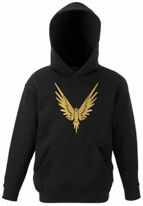 MAVERICK HOODIE GOLD FOIL PRINT LOGAN PAUL LOGANG INSPIRED KIDS PULLOVER HOOD - Picture 1 of 3