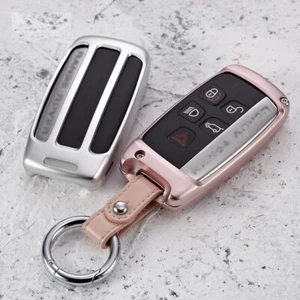 Key Chain Cover Case for Range Rover Discovery Evoque Jaguar Leather Alumin FOB - Foto 1 di 9
