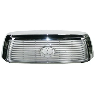 AM New Front Grille Chrome Shell w/Silver Billet Insert For 10-13 Toyota Tundra - Изображение 1 из 4