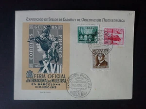 FERROCARRILES Serie Completa en Sobre Especial Barcelona 1949, Ed. 1037/39 - Imagen 1 de 1