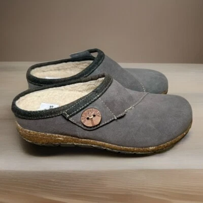 Earth Origins Para Mujer 6M Ezra Gamuza Gris Mula Zapatilla Casa Zapatos Boho Naturaleza Foto 1 de 4
