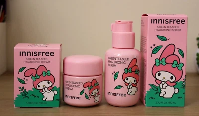Innisfree Green Tea Seed Hyaluronic Cream 50mL+ Serum 80mL My Melody Ltd Edition - image 1 of 4