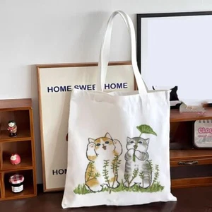 Portable Cartoon Illustration Canvas Bag Soft and Cute Canvas Bags - Picture 1 of 12