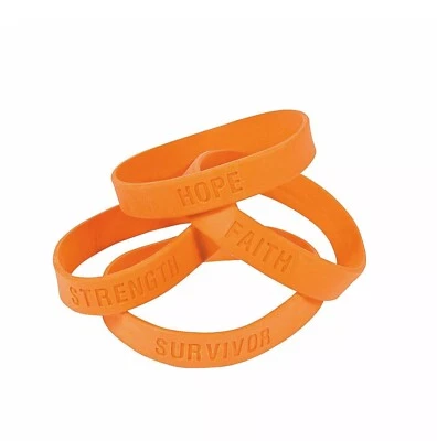 24 ~ Orange Awareness Bracelets ~  Rubber Bracelets ~ Orange  Awareness - Image 1 of 2