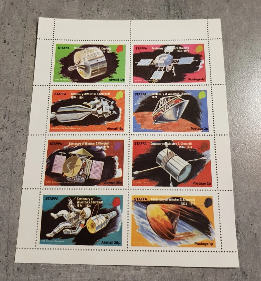 STAFFA ESCOCIA - ESPACIO - CENTENARIO DE WINSTON CHURCHILLM/HOJA MNH Foto 1 de 1