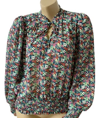 Camisa RACHEL ZOE Mujer Talla Grande Estampado Floral Transparente Manga Larga Cuello Cerradura Foto 1 de 4