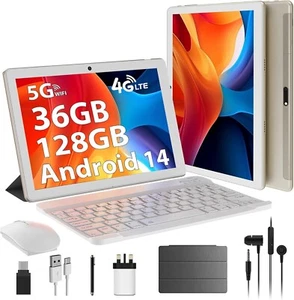 10 Inch Tablet Android 14, 36GB RAM+128GB ROM(TF 1TB), Octa-Core 2.0 GHz, 4G LTE - Picture 1 of 7