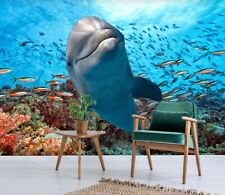 3D Sea Dolphin S1292 Wallpaper Mural Self-adhesive Removable Sticker Kids Pa