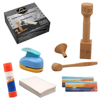 Antiguo kit maestro de cartucho de papel calibre 12 Foto 1 de 4