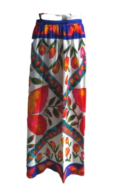 Vintage 1970s Long Skirt New York Young Timers Mod Boho Bright Colors Size Small - Image 1 of 4
