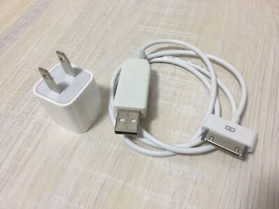 5V 1A Power Adapater + DC 12V 30Pin-USB Charging Cable Cord For iPod 3rd 4th Gen - Image 1 of 4