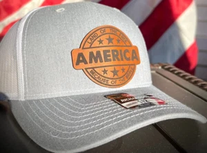 Land of the Free Because of the Brave Richardson 112 Leather Patch Hat - Picture 1 of 19