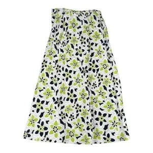 Cato 14/16W Linen Blend Floral MIDI Skirt Bloomcore Boho Gypsy Hippie Pull On - Picture 1 of 10