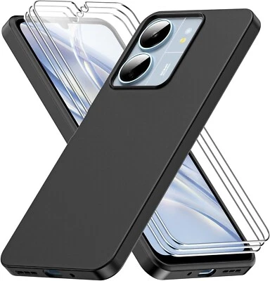 CUSTODIA SLIM TPU NERO COVER per XIAOMI REDMI 13C 5G + PELLICOLA VETRO TEMPERATO