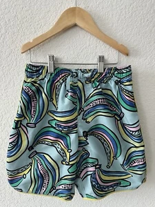 Hanna Andersson Boys Size 10 Banana Print Dolphin Vent Swim Trunks - Picture 1 of 3