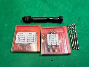 PIN VISE & MICRO METRIC DRILL BITS SET for building Tamiya/Pocher kit 0.5 to 2mm - Picture 1 of 1