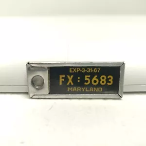 RARE VTG Disabled Veterans Mini License Plate Key Chain Ring Tag MARYLAND 1967 - Picture 1 of 2