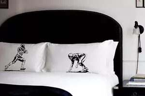 Juego de funda de almohada de algodón de fútbol para correr atrás v defensa ropa de cama deportiva decoración de habitación - Imagen 1 de 2