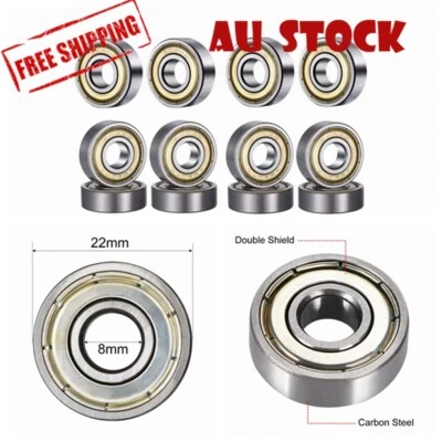 40x 608ZZ Ball Bearing Skateboard 3D Printer RepRap Wheels Carbon Steel ABEC-7 - image 1 of 3