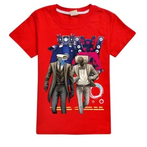 Skibidi Toilet Fashion 100% Cotton T-shirt for 5-13 Year Old Boys T-shirt - Picture 1 of 21