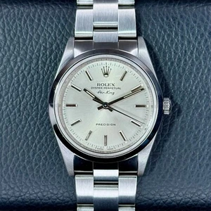 Rolex Air-King SS Silver Index Dial Smooth Bezel Oyster Band 34mm 14000 - Picture 1 of 9