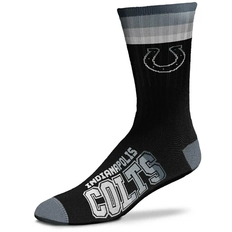 Indianapolis Colts Football Black & Gray Platinum Deuce Crew Socks Cover