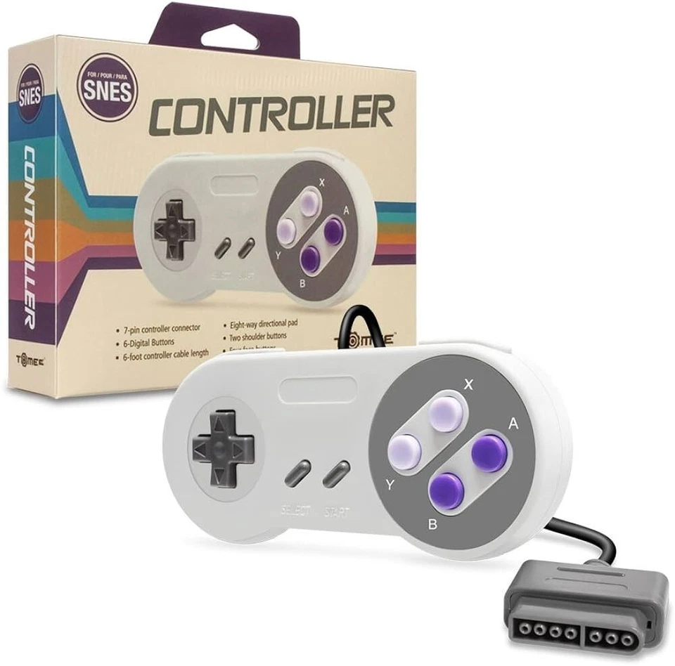 SNES Super Nintendo Tomee Brand Replacement Wired Controller - Image 1 of 1