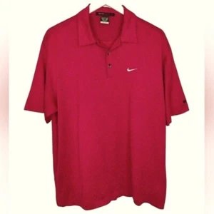 Polo Tiger Woods rossa Nike manica corta taglia Large Dri-Fit - Foto 1 di 14