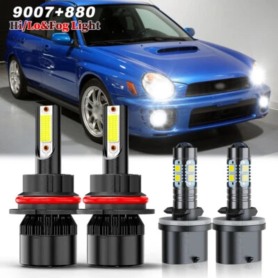 Kit combinado de faros LED altos/bajos + faros antiniebla para Subaru Impreza WRX 2002-2003 Foto 1 de 4