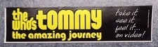 The Who's Tommy The Amazing Journey Buena Vista Promo Bumper Sticker