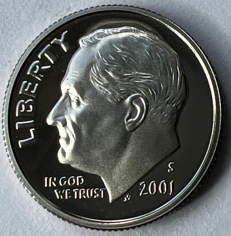 GEM PROOF 2001-S Roosevelt Dime San Francisco DEEP CAMEO 10c- Save on Multiple! Cover