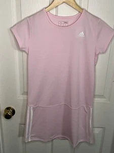 ADIDAS PINK GIRLS DRESS MEDIUM M NWT 3 STRIPE NEW Sz 10 12 MSRP $40 - Picture 1 of 8