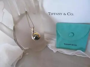 Tiffany & Co. Sterling Silber - 18K Gold Hämatit Anhänger / Halskette - Bild 1 von 8