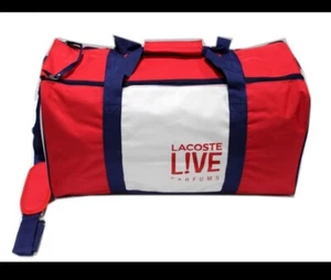 Lacoste Bag Live Parfums Duffle Gym Travel Red White Blue EXTRA LARGE NEW - Picture 1 of 2