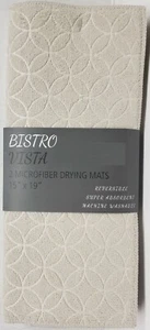 2 Same Microfiber Drying Mats (15" x 19") GEO DESIGN ON BEIGE, Bistro Vista - Picture 1 of 7