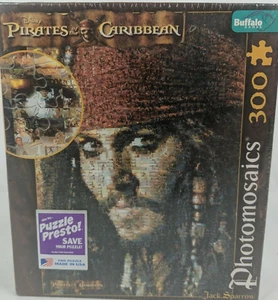 Pirates of the Caribbean Puzzle 300 PC Jack Sparrow Photomosaic Depp NEW Sealed - Picture 1 of 3