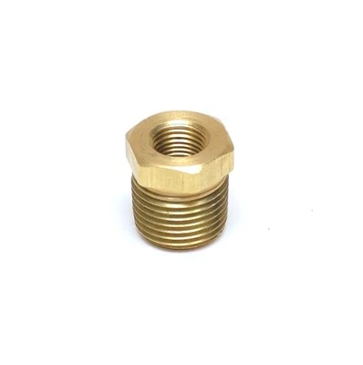 3/8 Male to 1/8 Female Npt Brass Pipe Reducer Bushing Fitting Water Fuel Gas Oil - Image 1 of 4