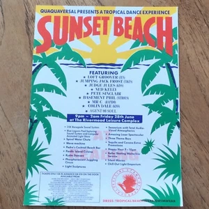 Sunset Beach Club Night Reading flyer. 90s clubbing memorabilia. Colin Dale, Jud - Picture 1 of 2