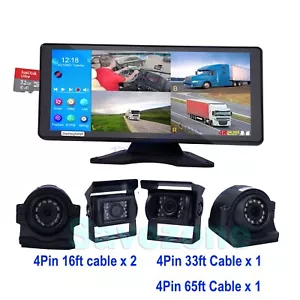 4x 1080P 4Pin Caméra de recul IR Arrière Latérale Avant + 10.36" Split DVR Ecran - Picture 1 of 12